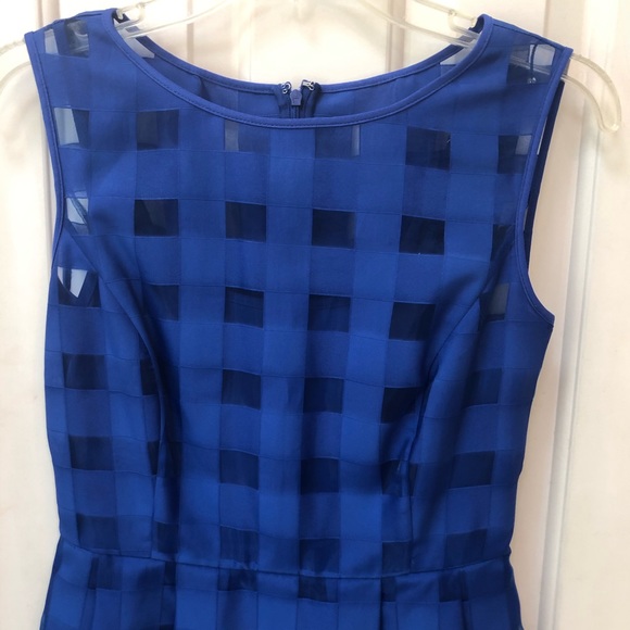 Ellen Tracy dress, royal blue, fitted waist, Sz 2 - Picture 2 of 14